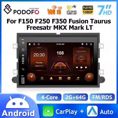 Podofo Android 7'' Car Radio For Ford F150 F250 F350 Fusion Taurus Freesatr MKX Mark LT Multimedia P