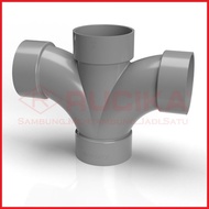 LARGE radius double tee pvc RUCIKA 2" yee tee double ty/ double tee y pvc 2" RUCIKA