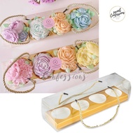 Clear cupcake box jelly box 4 cavity packaging box long tray shanghai shanghainese mooncake box