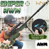 TERLARIS READY STOK AWM Mainan Tembakan Sniper AWM KAR 98K Busa Anak Laki Cowok Gel BLaster Manual R