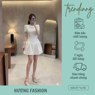 Miss Huong fashion's white flared dress