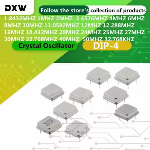 5pcs 1MHZ 2MHZ 4MHZ 6MHZ 8MHZ 10MHZ 12MHZ 20MHZ 25MHZ 40MHZ In-line Active Crystal Oscillator Clock 