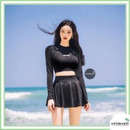 Swimsuit Baju Renang Import Black Crop Rashguard USRONNIE with Highwai