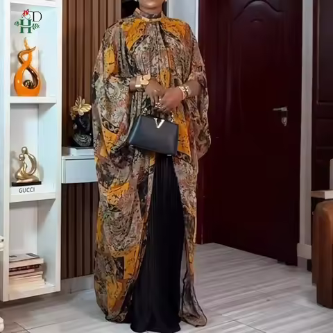 H&D Dresses on Clearance Sale African Dresses For Woman 2 PCS Luxury Turkey Dress Africaine Clothing