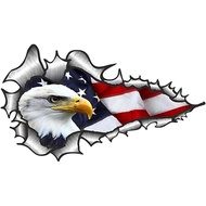 2 Pack American Bald Eagle Flag Car Decal Sticker, 7.48X4.33 Inch Patriotic Eagle Truck Decal Waterp