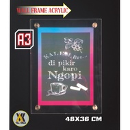 Acrylic wall poster display Frame A3 size