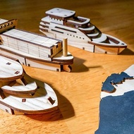 模型文具系列 | 遊艇小艇貨輪_量大可客製_文具收納木製擺飾辦公