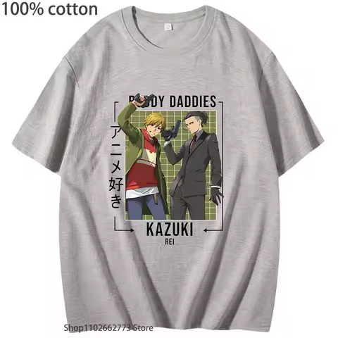 Buddy Daddies Shirts for Women Cartoon AnimeT-Shirts Summer 100%Cotton Tshirt Harajuku Kawaii Graphi