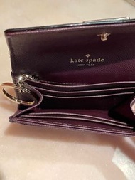 Kate Spade Petty Laurel Way Leather Wallet With Key Ring  Mahogany 牛皮短銀包拉鏈卡包卡片套散子包鎖匙圈 紫褐色