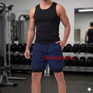 RMY 18027 Mens Running Shorts Sport Shorts 2in1 Shorts With Cycling
