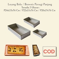 Sponge Cake Pan / Ripped Bread Pan / Rectangular Brownie Pan 3 Variants Size 20x10x6 cm, 22x11x6 cm 