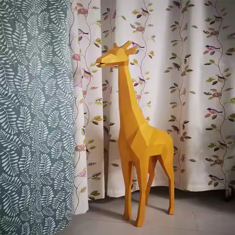 1m Giraffe Large Animal Paper Model Sculpture Home Decor Office Store Decoration Handmade Origami 3D