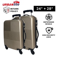 [SG Ready Stock] URBANLite RAY - 24 inch+28 inch 360° Spinner Wheel ABS Hard Case Luggage ULH9917 3 Working Days For Delivery By Universal Traveller