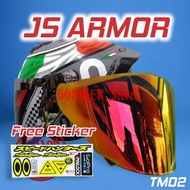 Helmet Visor JS Armor, Flat Visor, Clear, SMOKE, Iridium Visor Helmet