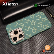 XHotch Magnetic R Letter Simple Carbon Fiber Texture Phone Case For iPhone 17 16 15 14 Pro Max Matte