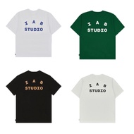 IAB STUDIO Korean Street Wear Printed Letters Loose Sports Pure Cotton Round Neck Short Sleeve T-Shi