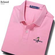 Autumn Men's Long Sleeve Collar Polo Shirt Pink Top Pink Golf Shirt Pick Up