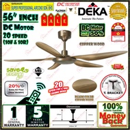 Deka Ceiling Fan F5DC PRO CPW 56 inch Remote Control DC Motor Ceiling Fan 5 Blades - Copper Wood