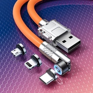 Magnetic Fast Charging Cable-360°& 180° Magnetic Charging Cable with Organizer Straps,3-in-1 Magneti