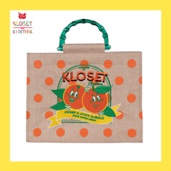 Kloset &amp; Etcetera Gunny Giant Bag กระเป๋าทรงสี่เหลี่ยมใบใหญ่พิมพ์ลายผลไม้