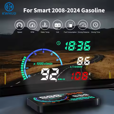 KWHUD Hud OBD2 Head-up Display for Smart Fortwo 453 451 450 2008-2024 Car Digital Speedometer RPM Vo