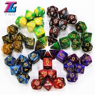 7pcs Mix color Dice Set with Nebula effect juegos de mesa dados dungeons and dragons rpg Dice Board 