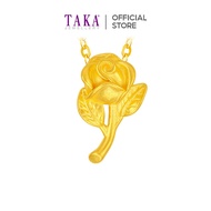 JB9 TAKA Jewellery 999 Pure Gold Rose Pendant with 9K chain