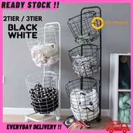 🔥🔥READY STOCK🔥🔥HOT ITEM🔥LAUNDRY BASKET 2 TIER / 3 TIER (BLACK / WHITE)BAKUL BAJU/RAGA BAJU KOTOR