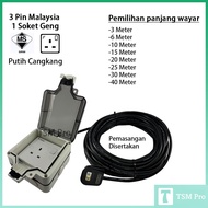 2 Gang 3 Pin Switch Socket Heavy Duty TRAILING CONNECTION SOCKET Waterproof Socket Sirim 3000watt