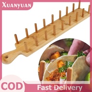 XUAN Bamboo Taco Holders Holds 8 Tacos Each Taco Tray Multi-Use Food Stands Hard Tacos Rack For Kitc