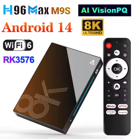 H96 MAX M9S Android14 AI VisionPQ TV Box Rockchip RK3576 Quad Cortex A72 + A53 Support Super Resolut