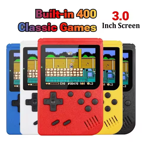 NEW 3 Inch Portable Retro Mini Video Game Console 8-Bit Handheld Game Player Built-in 400 Games AV O