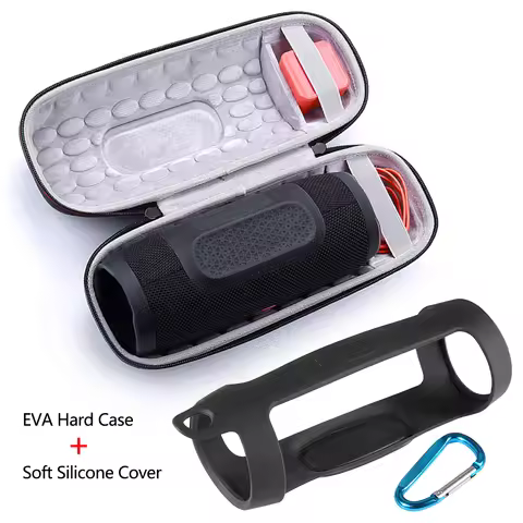 2 in 1 Hard EVA Zipper Carry Storage Box Bag+ Soft Silicone Case Cover for JBL Charge 3 Bluetooth Sp