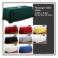 Plain 2.3M x 3.2M (Fit 6x3FT) Rectangle Table Top Cloth Cover Alas Kain Atas Meja Oblong Banquet