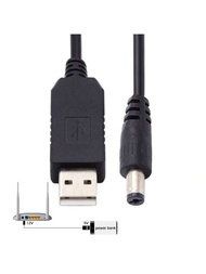 5v Usb 2.0 Type-a 轉 5.5x2.1mm 5.5x2.5mm Dc 12v 電壓升高增強電源插頭桶形連接電纜100cm