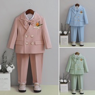 【TI shop】 Flower Boys Forma Jacket and coat l Suit Newborn Baby Kids Birthday Blue Pink Green Clothe
