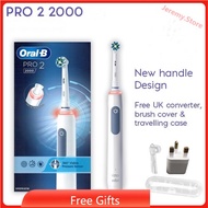 Oral B Pro2 2000 3D Sonic-rotation Smart Electric Toothbrush Recharge Teeth Whitening Timer Brush Visible Pressure Sensor 2 Mode