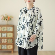 KEMEJA Women's fashion name t-shirt Summer shirt 3/4 Sleeve Flower