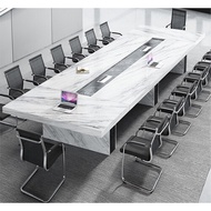 Marble Meeting Table Office Furniture For 15 Person 12X4 FT