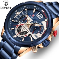 DIVEST Casual Business Chronograph Stainless Steel Watch Mens Fashion
