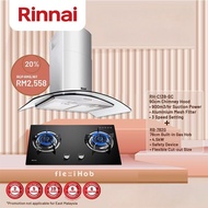 RINNAI RH-C139-GC 3 Speed Settings 90cm Chimney Hood + RINNAI 78cm Gas Hob RB-782G