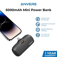 Anvers  Mini Power Bank 5000mAh 22.5 Fast Charging Portable Charger Capsule Powerbank for iphone