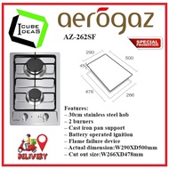 Aerogaz AZ-262SF 30CM Stainless Steel Hob| Local Singapore Warranty | Express Free Home Delivery
