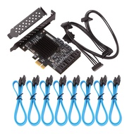 (HWBG) PCIE SATA Card 8 Port 6Gbps SATA 3.0 PCIe Card PCIe To SATA Controller Expansion Card Upport 