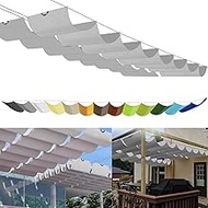 Retractable Wave Awning, 0.8 x 4.5 m, Made to Measure, Pergola Awning, Adjustable Shade Cover, 95% U