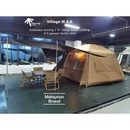 PAYUNG.CAMP Village M version4.0 4-5 Person Manual Tent Family Luxury Camping Cabin Waterproof Good Ventilation UV Proof