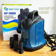 Máy bơm chìm máy bơm nước hồ cá VIMY FISH 360 độ hút cặn lọc đáy bể cá dùng điện 220v công suất 55W 