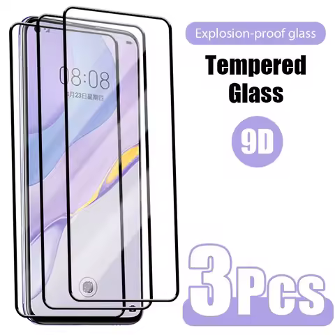 3PCS Full Cover Glass For Huawei P60 P50 P40 P30 P20 Lite Pro Screen Protector For Huawei Mate 10 20