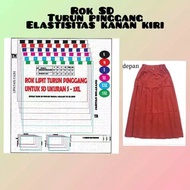 Pola Jiplak / Pola Instan / Pola Baju POLA ROK LIPIT TURUN PINGGANG SERAGAM SD