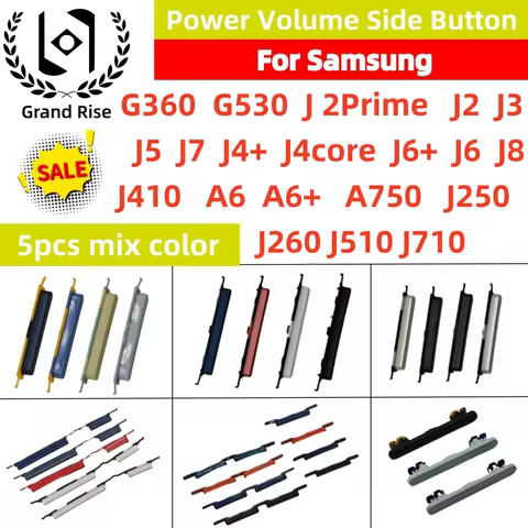 5set Side Volume Button+Power on/OFF Button Key for Samsung G360 G530 J2 Prime J3 J410 J510 J710 J4c